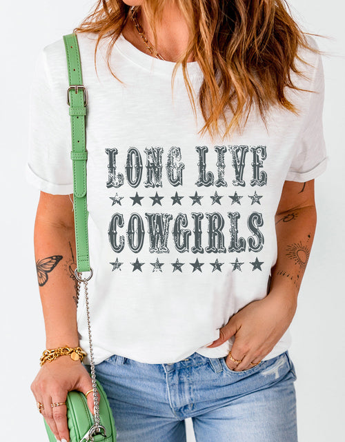 Load image into Gallery viewer, Letter Graphic Round Neck Short Sleeve T-Shirt
