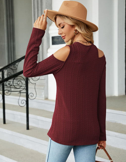 Load image into Gallery viewer, Dropped Shoulder Long Sleeve Blouse
