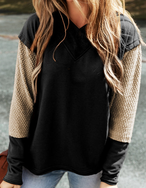 Load image into Gallery viewer, Color Block Dropped Shoulder Hoodie
