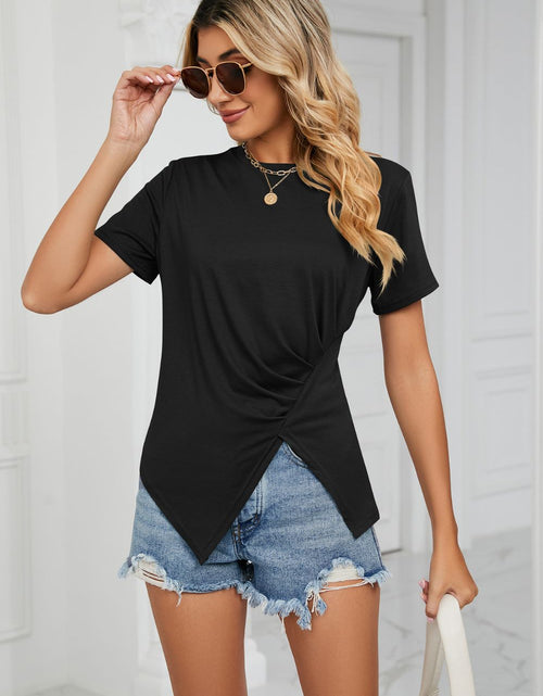 Load image into Gallery viewer, Ruched Hem Detail Crewneck T-Shirt

