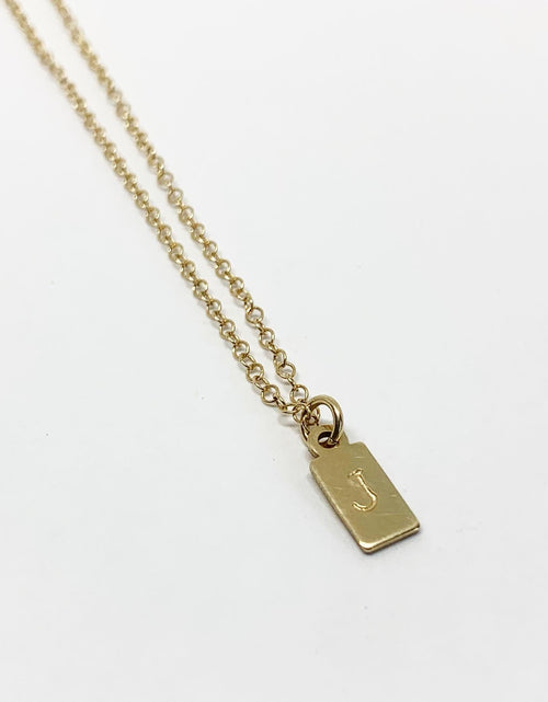 Load image into Gallery viewer, Initial Tag Necklace by Jennifer Cervelli Jewelry
