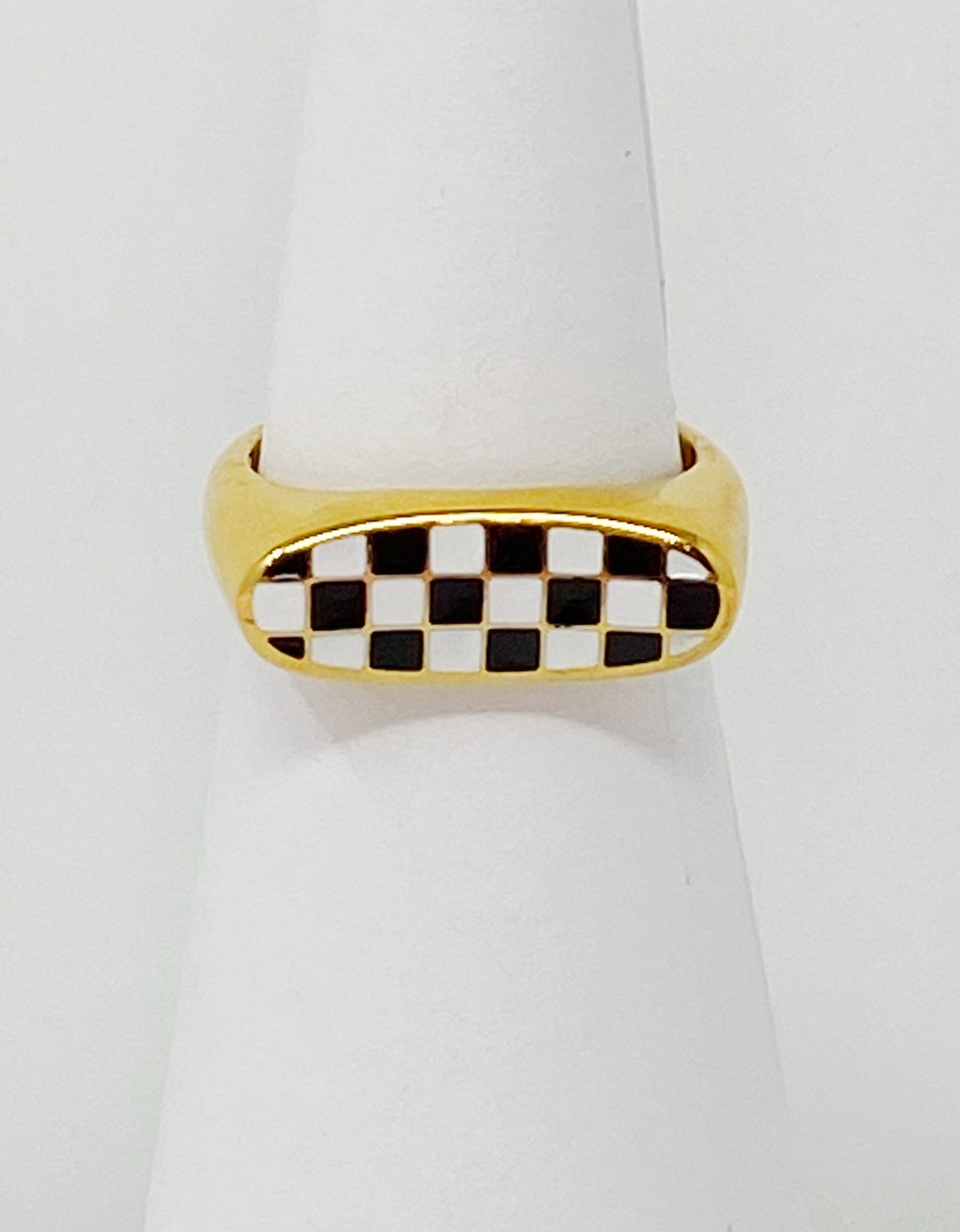 Checkered Oblong Ring by Ellisonyoung.com