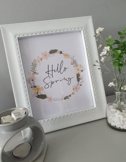 Load image into Gallery viewer, Hello Spring Floral Wreath Spring Seasonal Wall Home Decor Print by WinsterCreations™ Official Store
