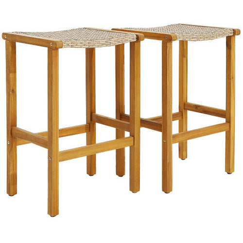 Load image into Gallery viewer, Patio Wood Bar Stools Set of 2/4-2Pieces
