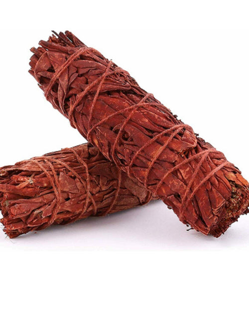 Load image into Gallery viewer, Dragon's Blood Red  Sage Smudge Stick 4" - 1 bundle by OMSutra
