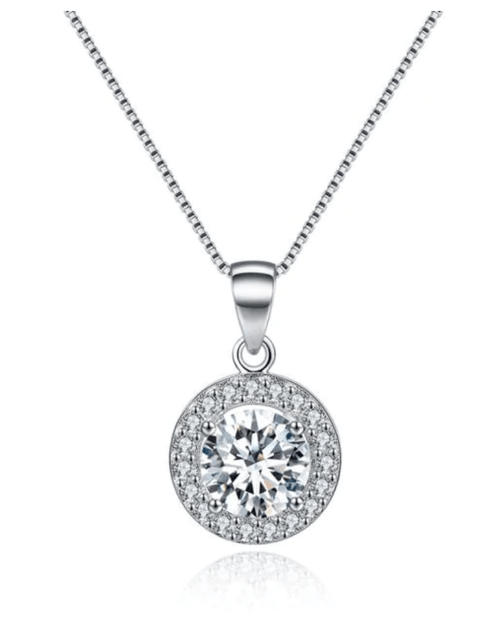 Load image into Gallery viewer, Round Halo Crystal Pendant Necklace by Hollywood Sensation®
