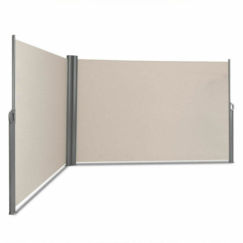 Load image into Gallery viewer, 237 x 71 Inch Patio Retractable Double Folding Side Awning Screen Divider
