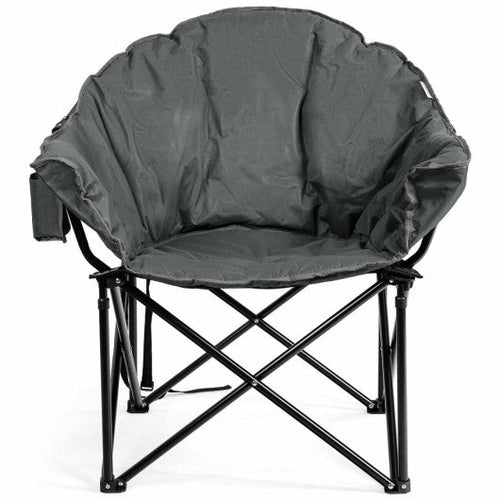 Load image into Gallery viewer, Folding Camping Moon Padded Chair with Carrying Bag-Gray
