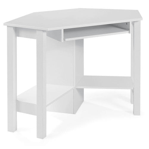 Load image into Gallery viewer, Wooden Study Computer Corner Desk with Drawer-White
