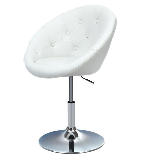 1 Piece Adjustable Modern Swivel Round Tufted-White