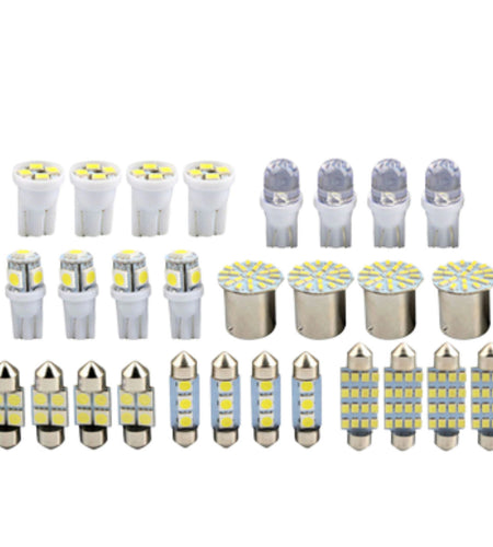 28pcs Car Interior White Combo LED Map Dome Door Trunk License Plate Light Bulbs