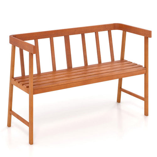 Load image into Gallery viewer, Outdoor Eucalyptus Wood Bench with Backrest and Armrests
