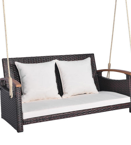 2-Person Patio Rattan Porch Swing