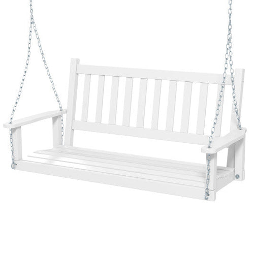 Load image into Gallery viewer, 2-Person Wooden Outdoor Porch Swing with 500 lbs Weight Capacity-White
