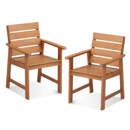 Load image into Gallery viewer, 2 Piece Patio Hardwood Chair with Slatted Seat and Inclined Backrest
