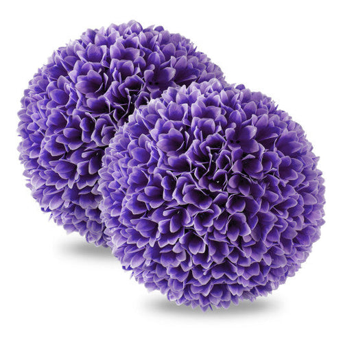 Load image into Gallery viewer, 2 Pieces Artificial Plant Topiary Balls Faux Boxwood Decorative Balls-Purple
