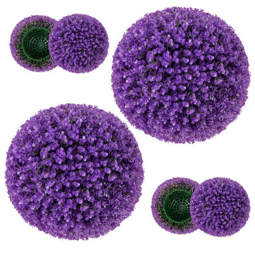Load image into Gallery viewer, 17.5 Inch 2 Pack Faux Eucalyptus Decorative Balls with 7 Layers Leaves-Purple
