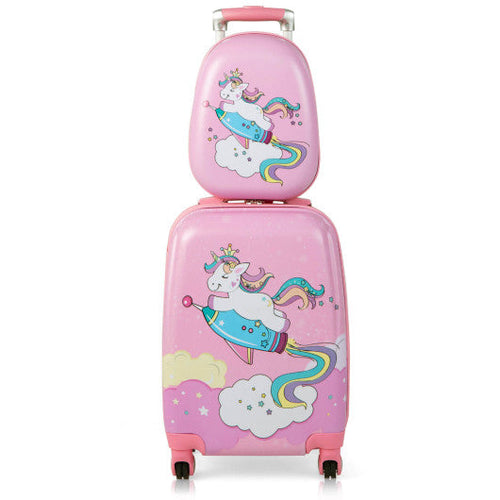 Load image into Gallery viewer, 2 Pieces 18 Inch Kids Luggage Set with 12 Inch Backpack

