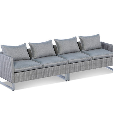 2 Pieces Patio Furniture Sofa Set with Cushions and Sofa Clips-Gray