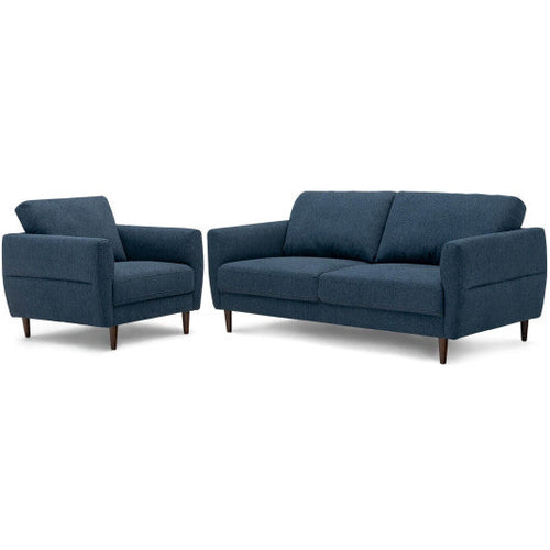 Load image into Gallery viewer, 2 Pieces Upholstered Sofa Set with Removable Cushion Covers-Navy
