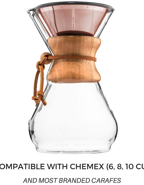 Load image into Gallery viewer, Reusable Pour Over Coffee Filter for Chemex and Hario V60 (Copper) by Barista Warrior

