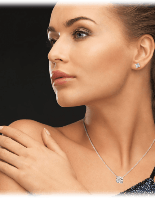 Load image into Gallery viewer, White Gold Cubic Zirconia Heart Pendant Necklace by Hollywood Sensation®
