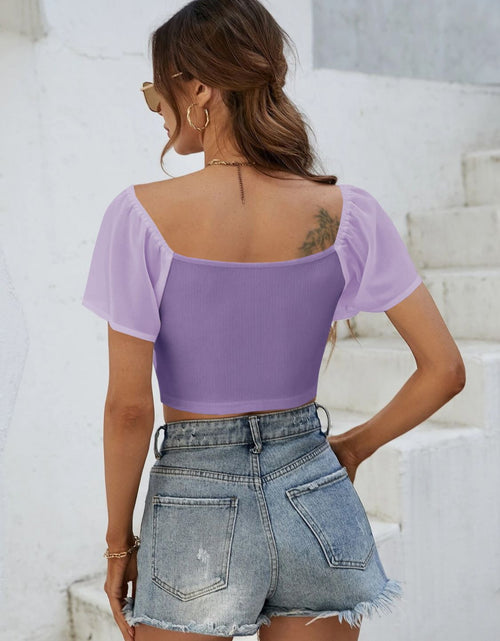 Load image into Gallery viewer, Drawstring Short Sleeve Crop Top
