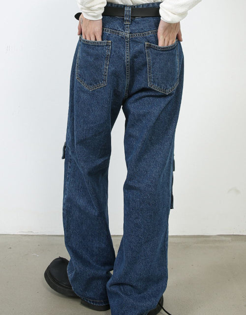Load image into Gallery viewer, Men's Mid Rise Jeans with Cargo Pockets
