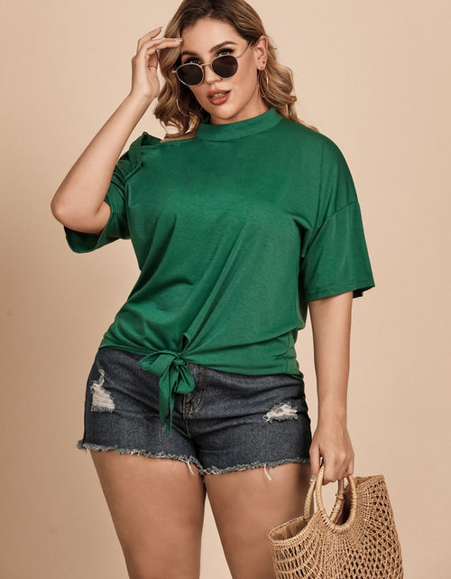 Load image into Gallery viewer, Plus Size Tied Cold-Shoulder Tee Shirt
