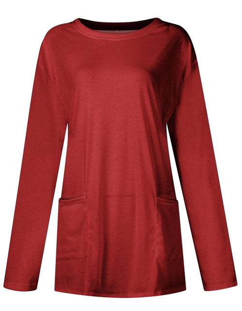 Load image into Gallery viewer, Full Size Pocketed Round Neck Long Sleeve T-Shirt
