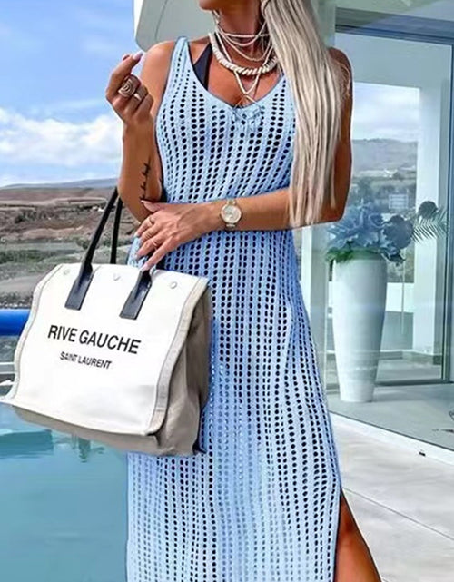 Load image into Gallery viewer, Openwork Slit Cutout Wide Strap Dress
