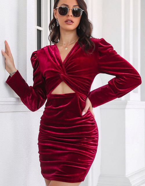 Load image into Gallery viewer, Twist Front Cutout Long Sleeve Dress
