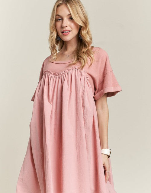 Load image into Gallery viewer, ADORA Round Neck Half Sleeve Babydoll Dress
