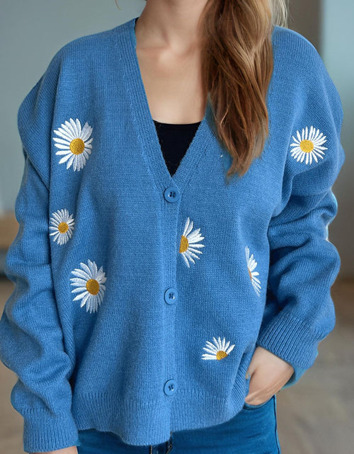 Load image into Gallery viewer, Daisy Button Up V-Neck Cardigan
