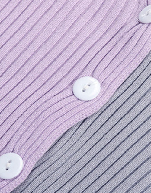 Load image into Gallery viewer, Perfee Contrast Button Up Long Sleeve Cardigan

