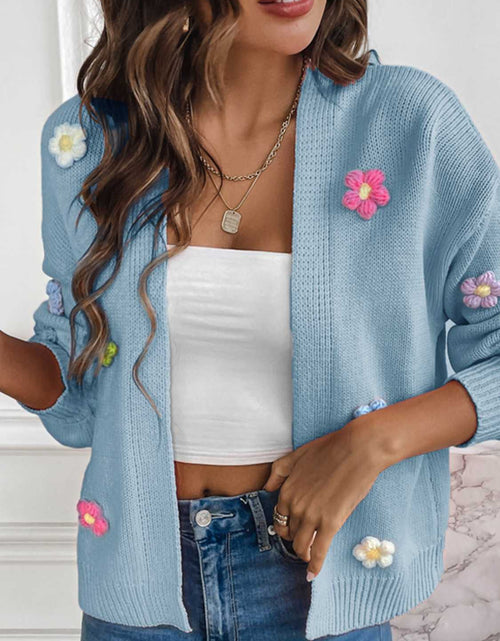 Load image into Gallery viewer, Floral Long Sleeve Open Front Cardigan
