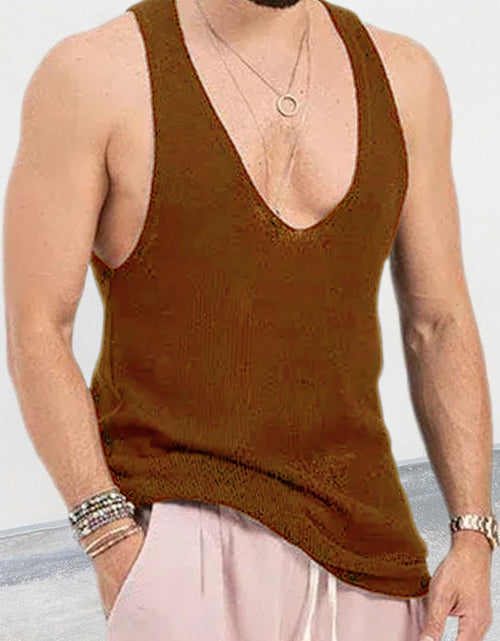 Load image into Gallery viewer, Men's Scoop Neck Knit Tank
