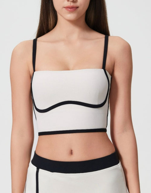Load image into Gallery viewer, Millennia Contrast Trim Square Neck Active Cami with Detachable Chest Pads
