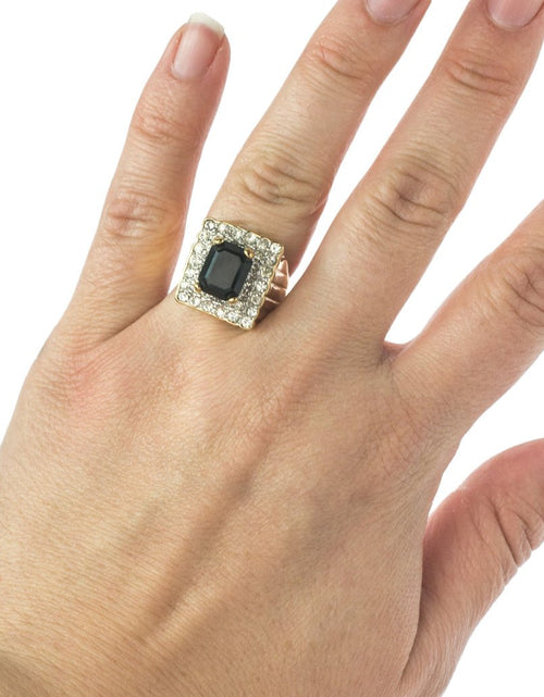 Load image into Gallery viewer, Vintage Austrian Crystal Cocktail Ring 18k Yellow or White Gold Electroplated Women's Birthstne RingMade in USA by PVD Vintage Jewelry
