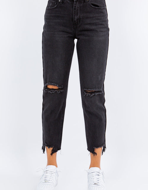 Load image into Gallery viewer, American Bazi High Waist Distressed Cropped Straight Jeans
