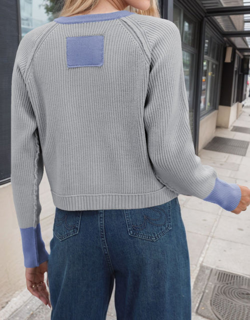 Load image into Gallery viewer, Contrast Button Up Long Sleeve Cardigan

