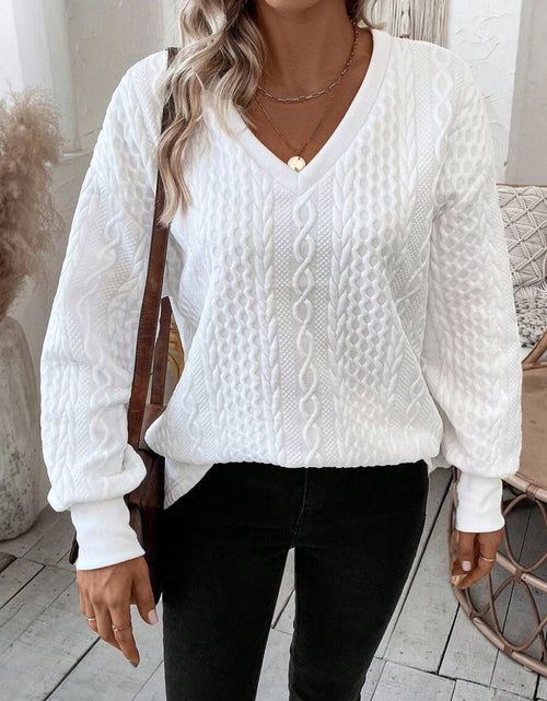 Load image into Gallery viewer, V-Neck Long Sleeve Sweatshirt
