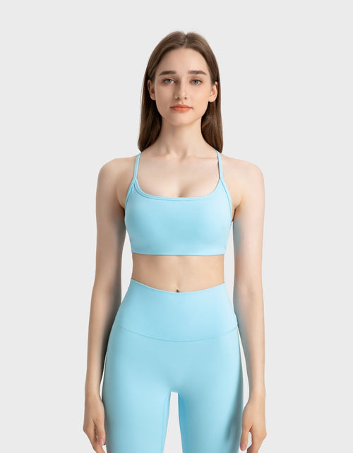 Load image into Gallery viewer, Millennia Crisscross Back Scoop Neck Active Cami with Detachable Chest Pads

