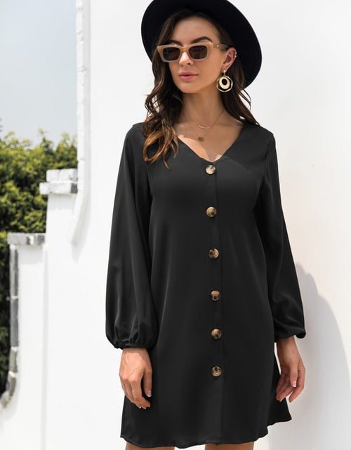Load image into Gallery viewer, V-Neck Long Sleeve Mini Dress
