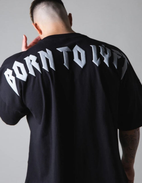 Load image into Gallery viewer, Men's Plus Size Letter Round Neck Half Sleeve T-Shirt
