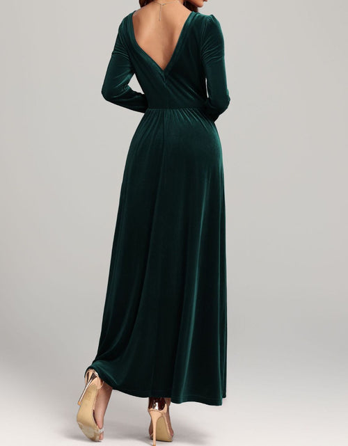 Load image into Gallery viewer, Velvet Square Neck Long Sleeve Dress
