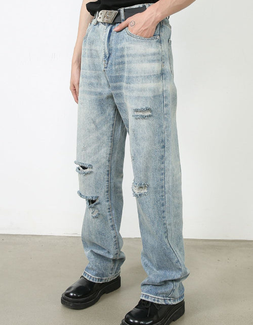 Load image into Gallery viewer, Men's Distressed Jeans with Pockets
