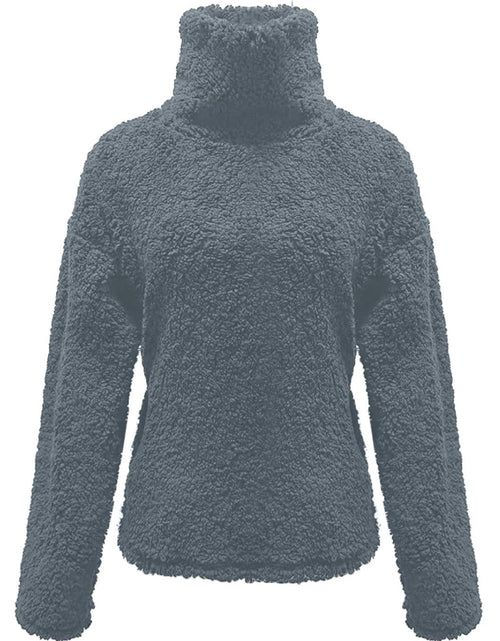 Load image into Gallery viewer, Fuzzy Turtleneck Long Sleeve Sweatshirt
