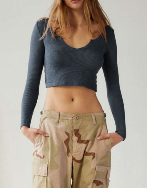 Load image into Gallery viewer, Notched Long Sleeve T-Shirt
