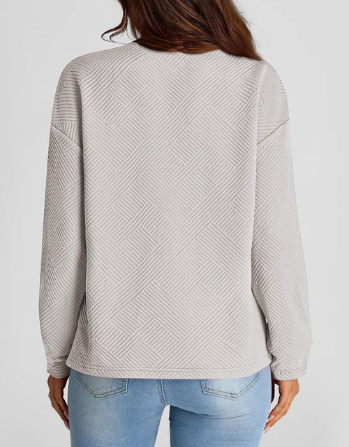 Load image into Gallery viewer, Full Size Texture Round Neck Long Sleeve Sweatshirt
